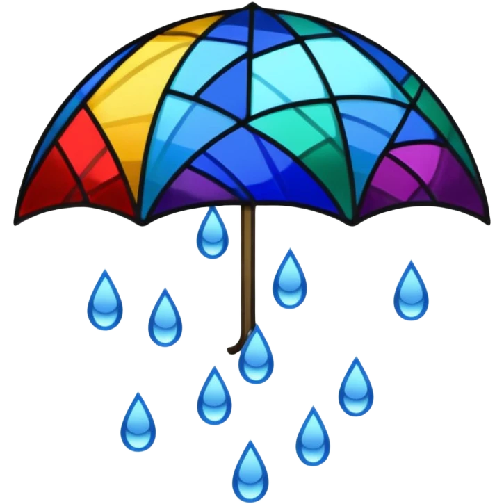 Stained glass rain emoji