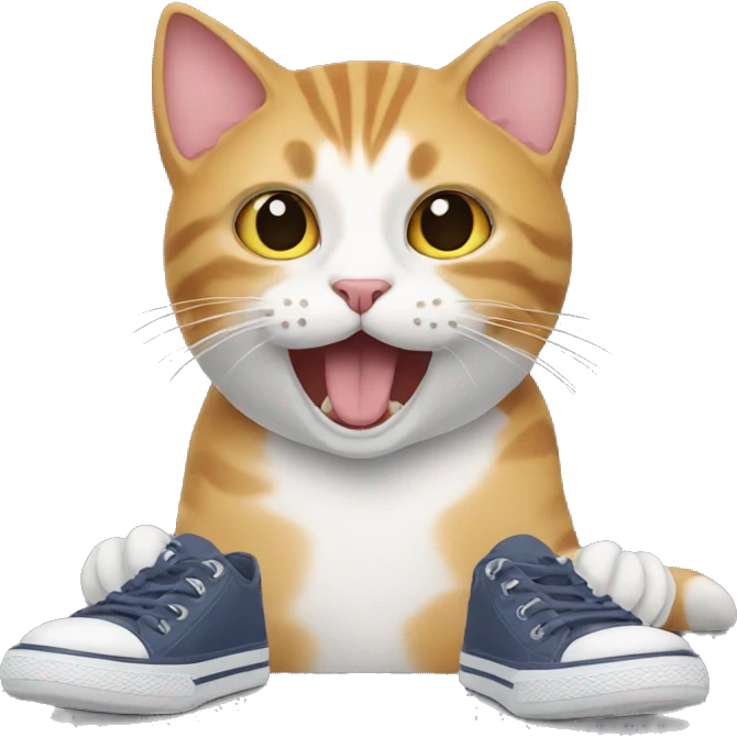 Cat eating shoes  emoji