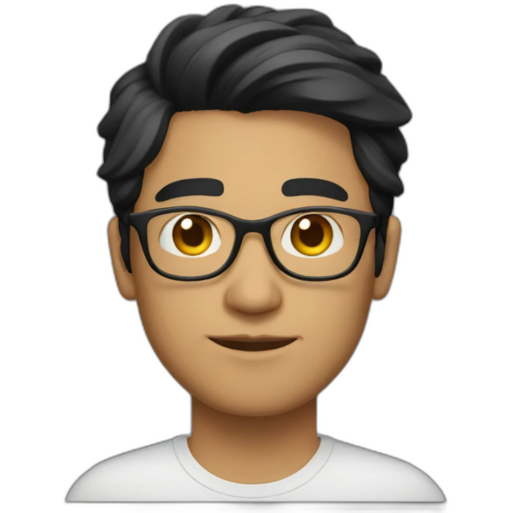 a light skin Pakistani man, with round glasses, techy, black hair, in a shirt  emoji
