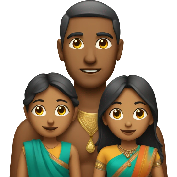 Indian two sister and one brother emoji