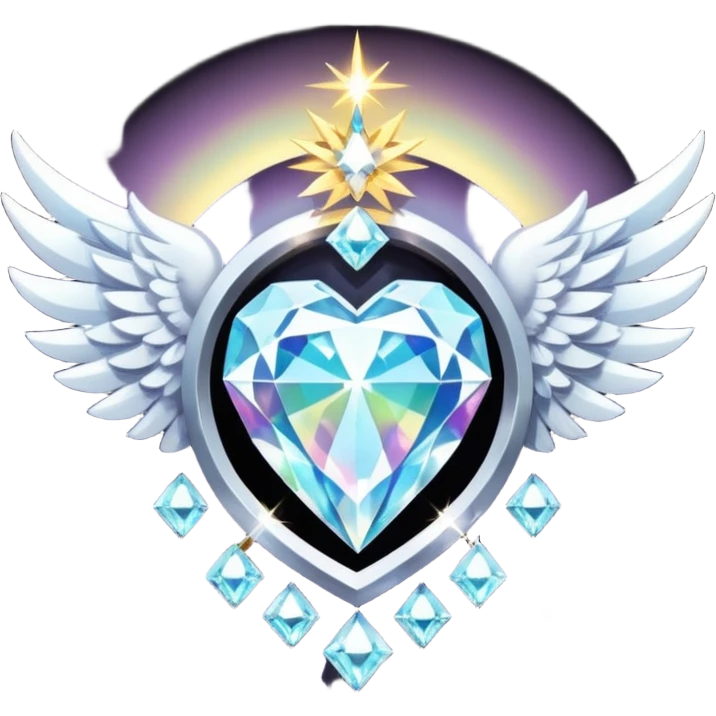 holy diamond emblem with white wings and diamond in the middle emoji