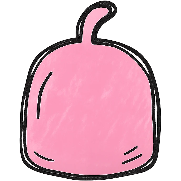 hand drawn outlined icon of a pink object, no fill emoji