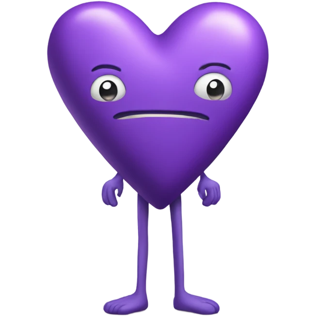 Purple love heart with legs emoji