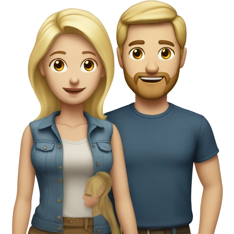 blond couple, a man with a blonde short beard and short blonde hair and a woman with long blonde hair emoji
