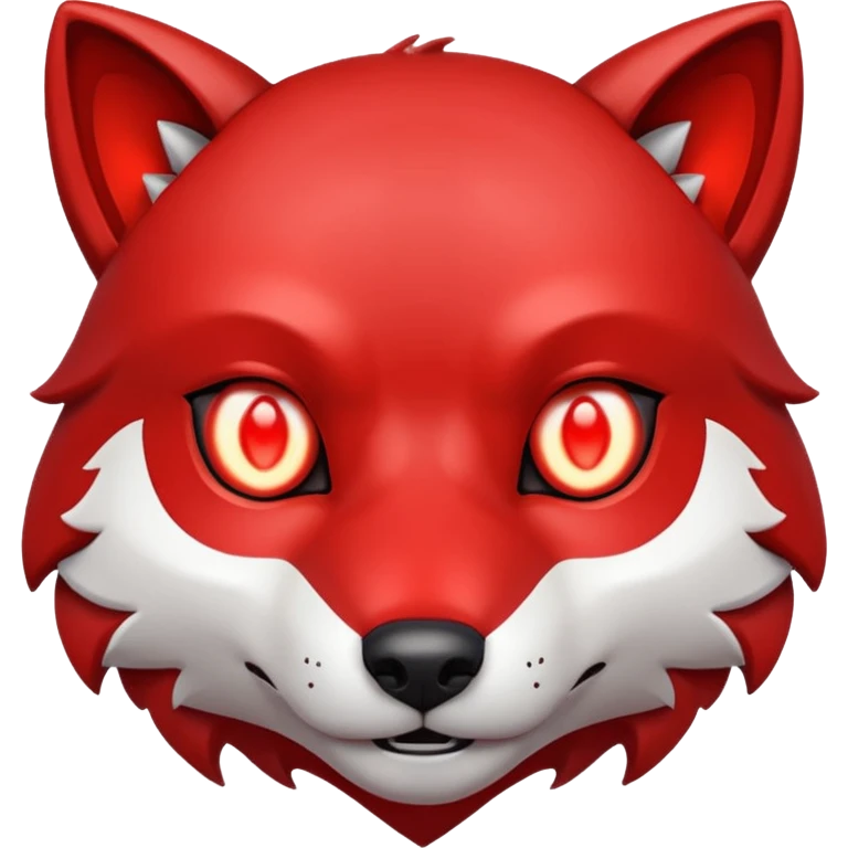 A red rounded square emoji divided in half vertically: on the left, a small red cyber wolf head with glowing eyes in futuristic style; on the right, a bold white capital letter C. Flat emoji design, shiny lighting like 🅱️ emoji, transparent background, inspired by the Cyberwolves logo. emoji