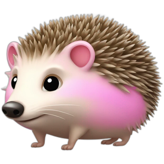 hedgehog with pink node emoji