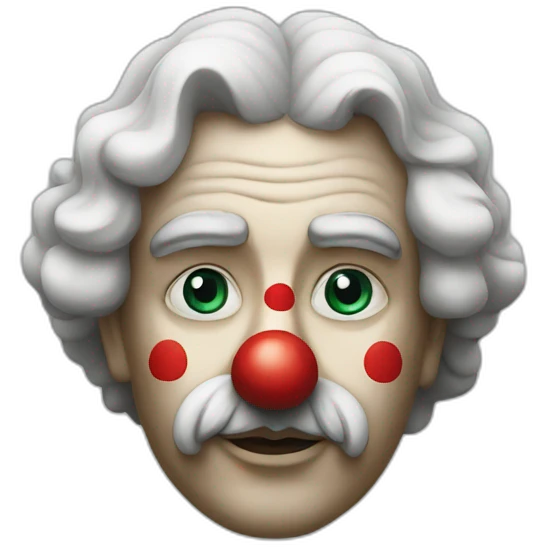 A stoic clown emoji