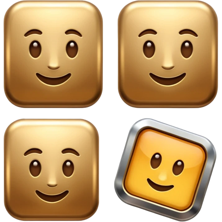 3D Brown golden apps and digital tools emoji
