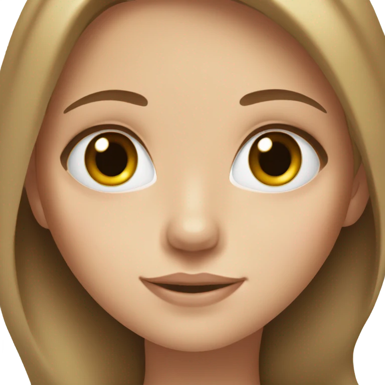 a white girl with hazel eyes with long brown hair emoji