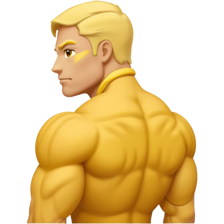 Emoji of Shoulders Muscle from side view, the human is yellow like on iphones. He has big shoulders. emoji