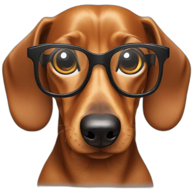 dachshund with glasses emoji