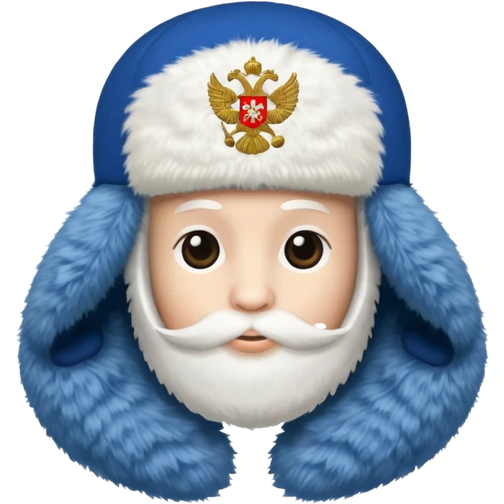 Русская белая шапка ушанка с русским гербом, no background emoji