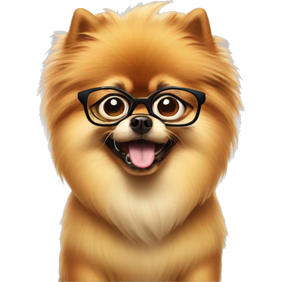 super angry mad pomeranian in glasses emoji