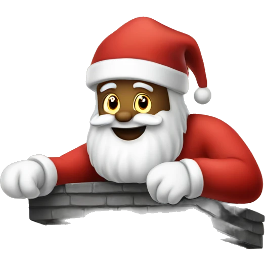 Santa Claus coming down the chimney  emoji