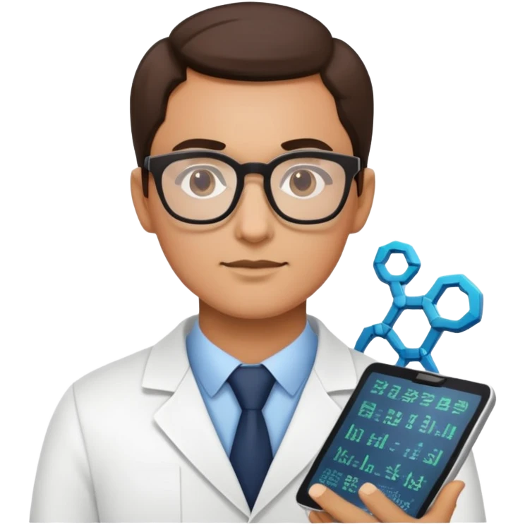 data scientist with glasses analyzing information emoji