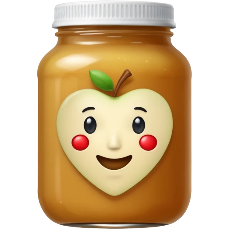 apple sauce jar labeled apple sauce (without a face) emoji