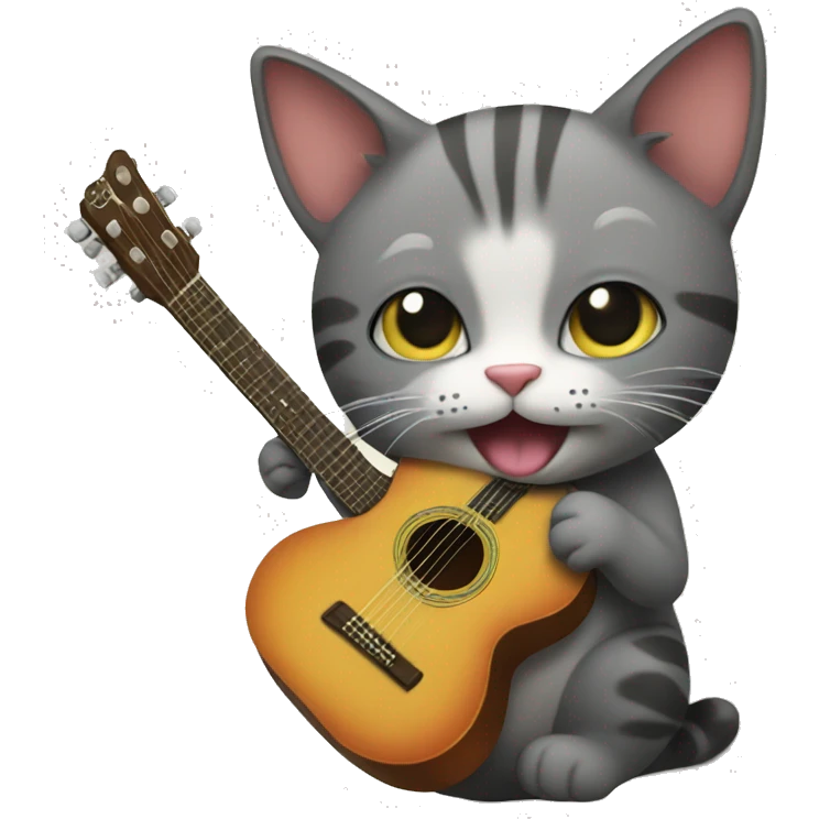 cat playing a guitar  emoji