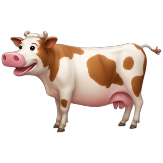 Laughing cow pig emoji