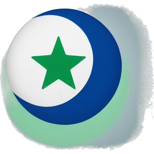 Nigerias flag with a blue crescent moon and star in the middle. emoji