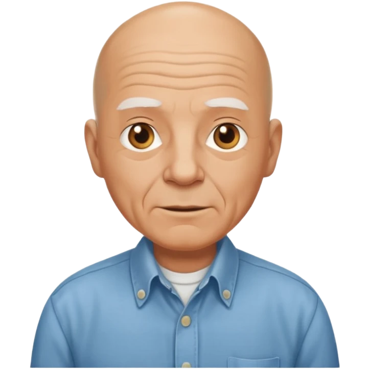 bald elderly man with shirt emoji