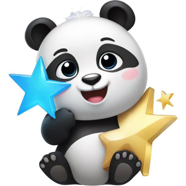 Panda hold star emoji