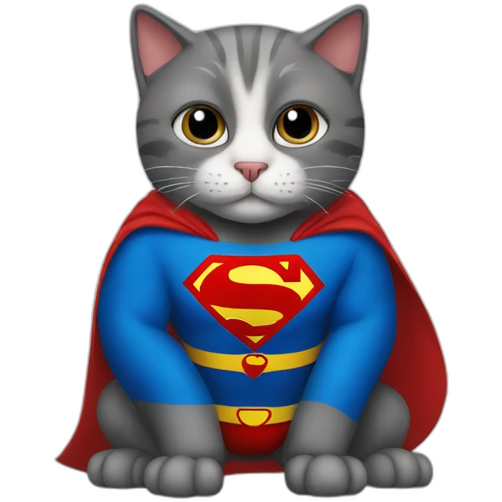 cat in a superman costume emoji