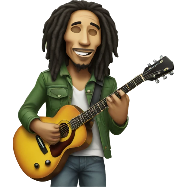 Bob marley with guitar emoji