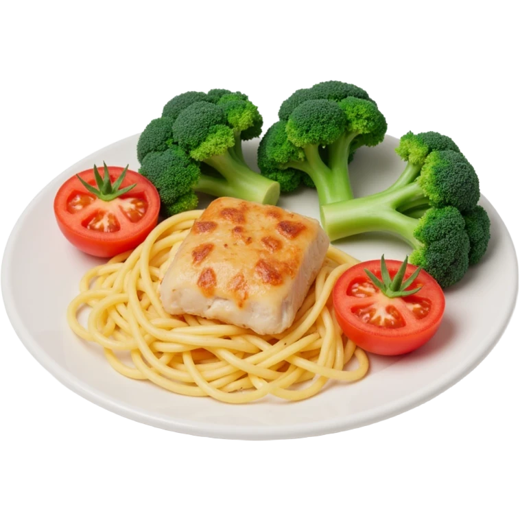 Meal broccoli chicken and tomato emoji