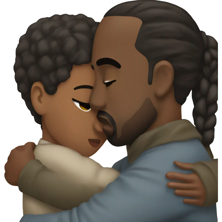 kanye and north west hugging emoji
