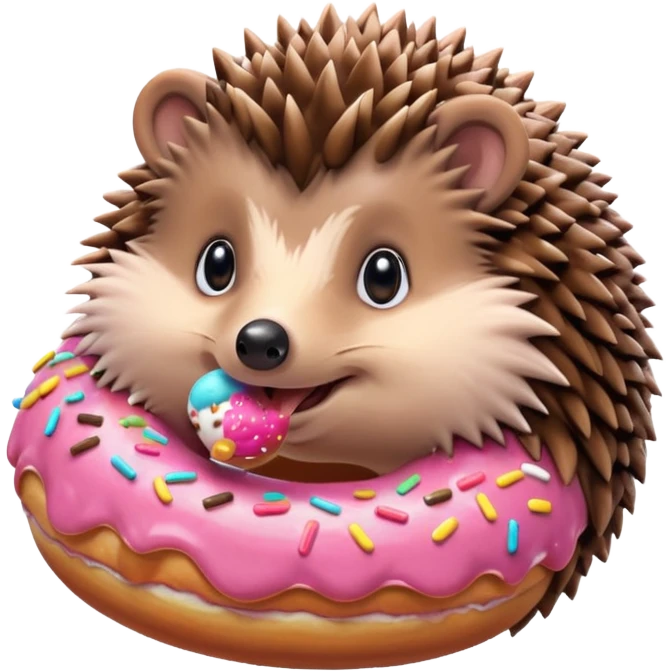 hedgehog eating donut emoji