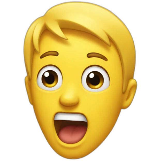 Surprised yellow sticker emoji