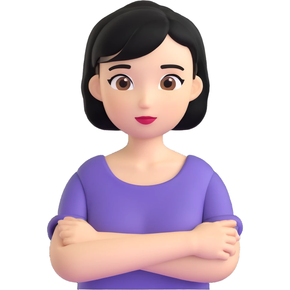 chica con pelo negro corto por los hombros emoji