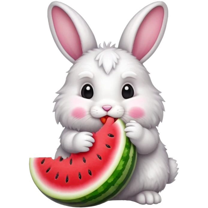 Bunny eating watermelon  emoji