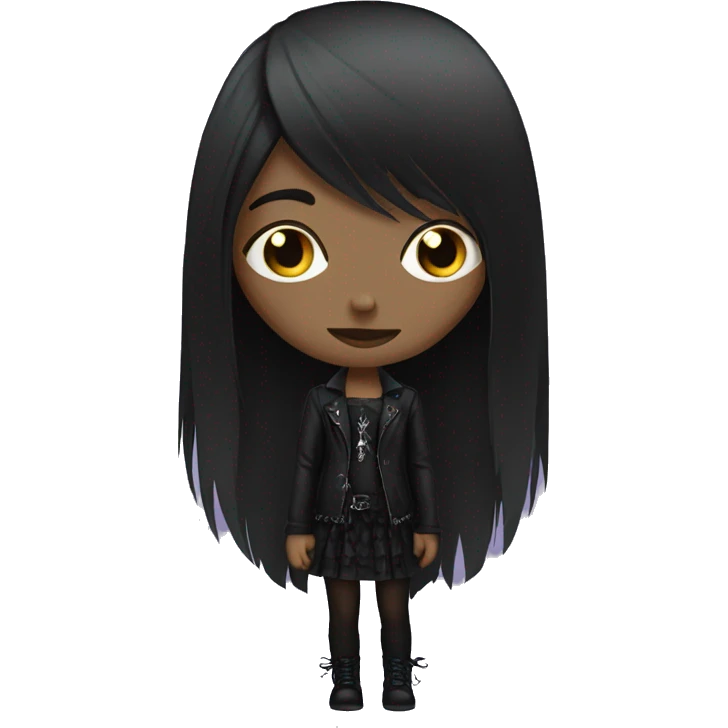 goth girl long hair emoji