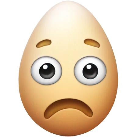 A lazy cartoon egg with squinty eyes emoji