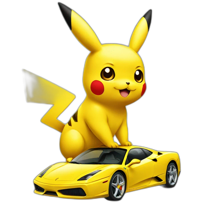 pikachu as a ferrari emoji