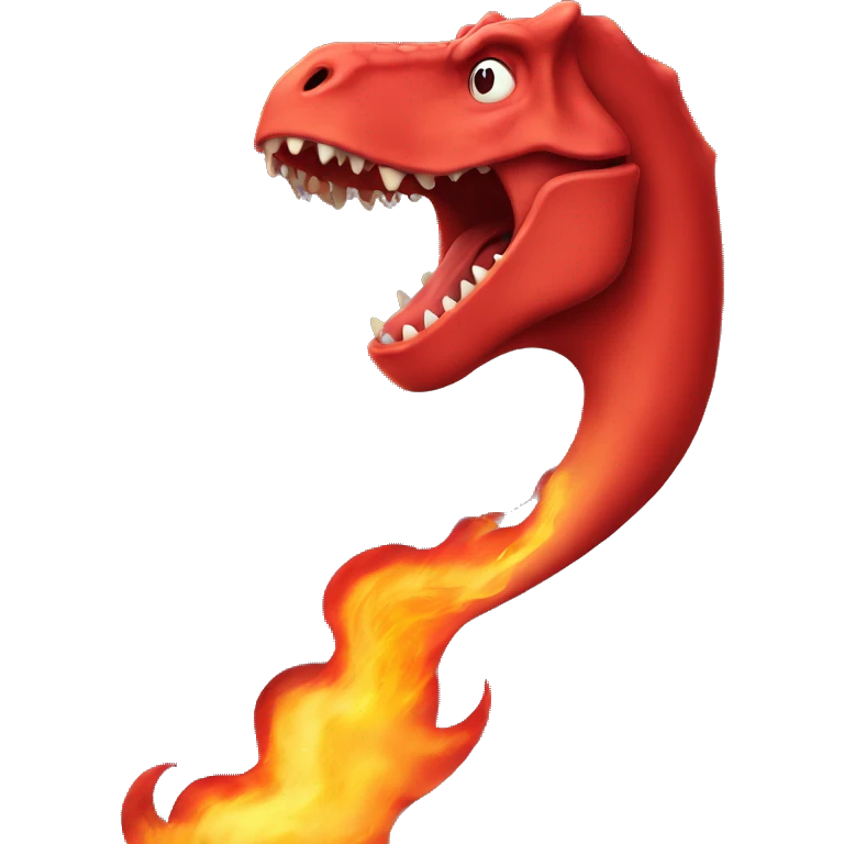 red dinosaur blowing fire emoji