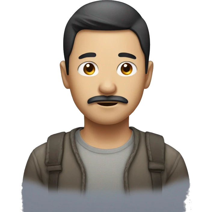 Asian man with patchy weird mustache  emoji