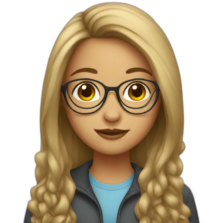 Girl with glasses and long hair emoji
