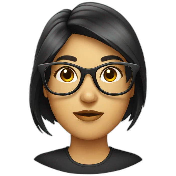 female duck wearing glasses with dark hair emoji