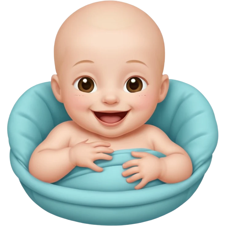 A newborn baby laughing joyfully emoji