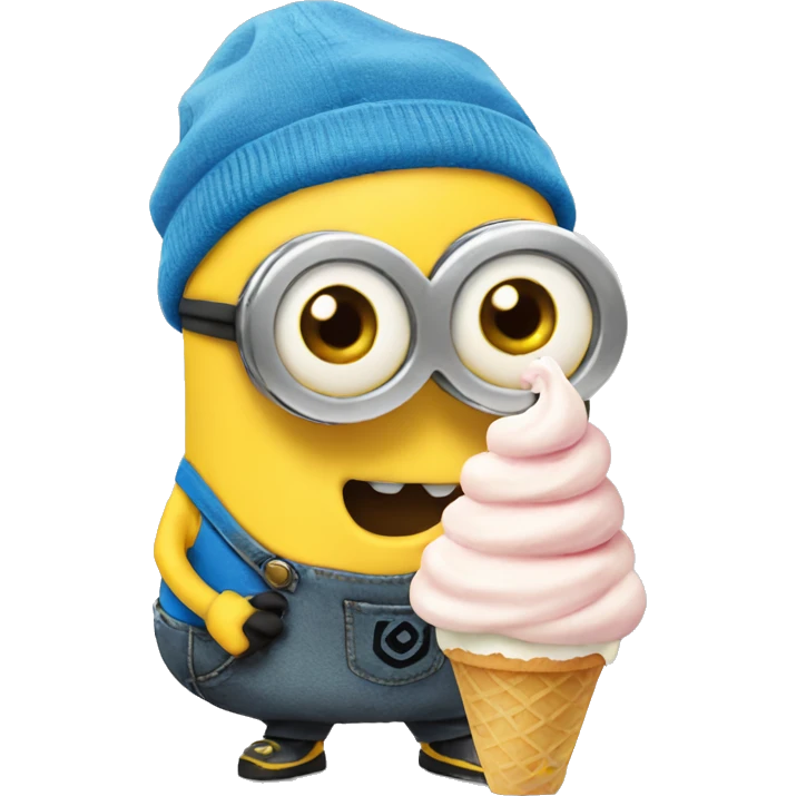 Minion eat ice cream emoji