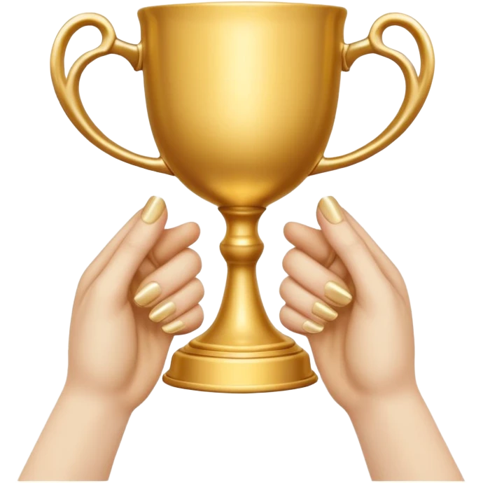 four hands hold a golden cup emoji