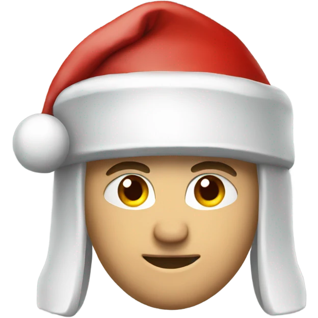 white spartan male wearing red santa hat emoji
