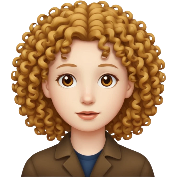 Pale skin, curly hair, brown eyes emoji