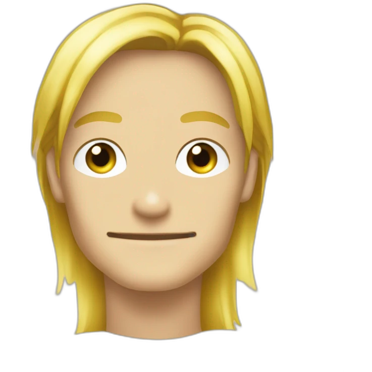 Sanji blond avec meche qui cache oeil droit et sourcils en vrille vers l'interieur du visage yeux bleux emoji
