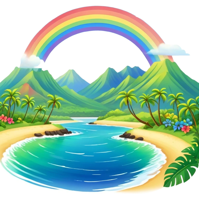 Hawaiian rainbow scenery emoji