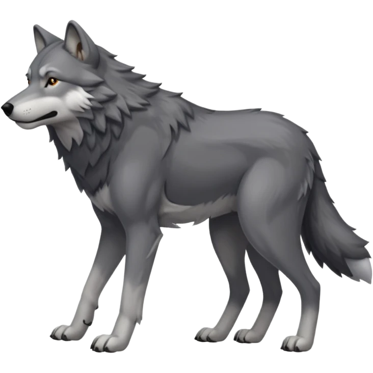wolf walking on 4 emoji