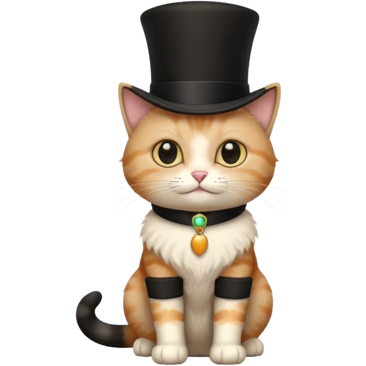 Кіт у чоботях з чорним циліндром emoji