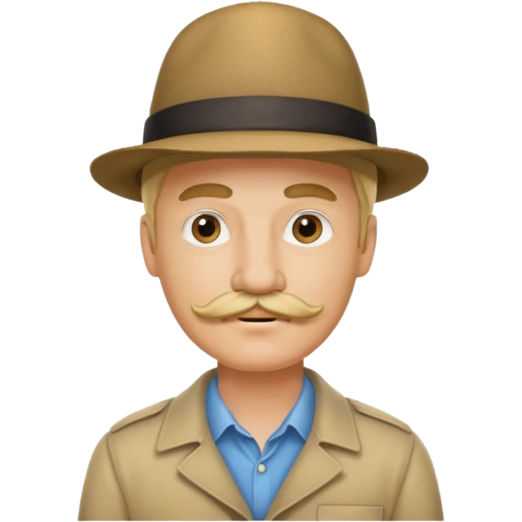 blonde man has amustache and hat emoji